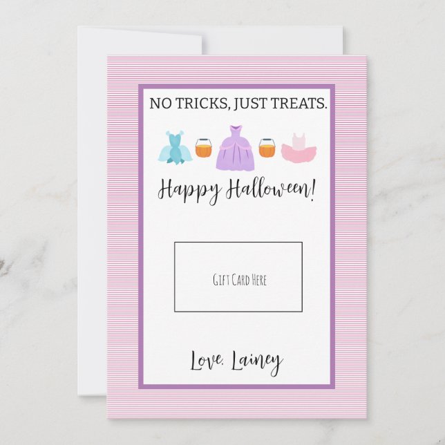 Teacher Pink Halloween Gift Card Holder (Front)