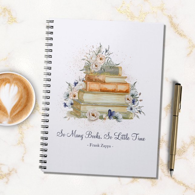 Teacher Planner Books Vintage Beige Blue Flowers (In situ)