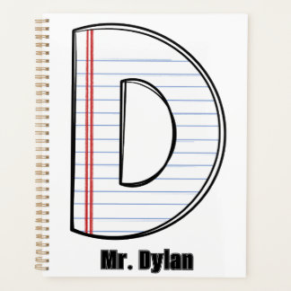 Teacher Planner – Notebook Paper Initial