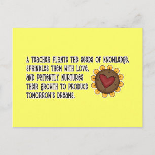 Teacher Plants Seeds Tshirts and Gifts Postcard