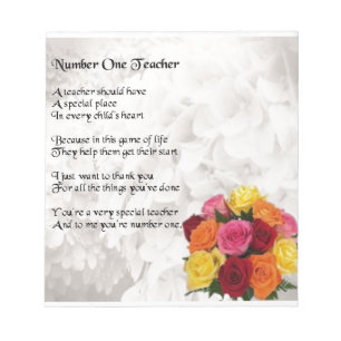 Teacher Poem - Flowers Design Notepad