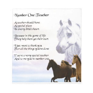 Teacher Poem  -  Horses Design Notepad