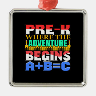 Teacher Pre K Where The Adventure Begins Metal Tree Decoration