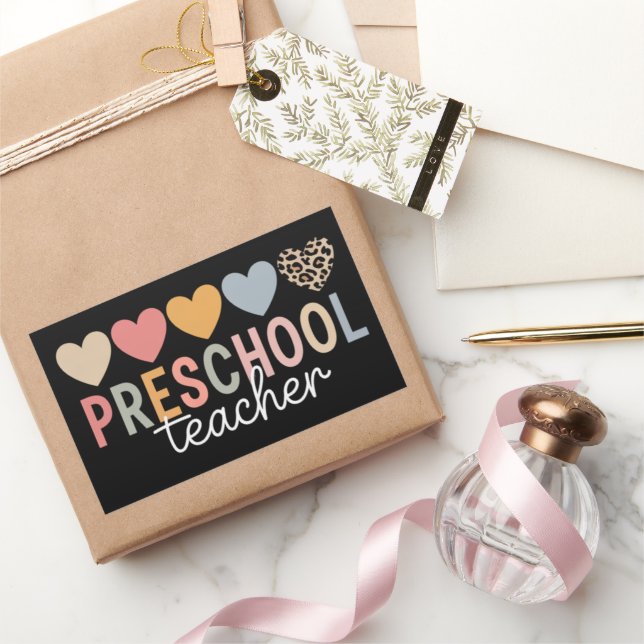 Teacher Preschool Back to School  Rectangular Sticker (Gifting)