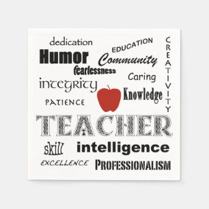 Teacher Pride+Red Apple Napkin