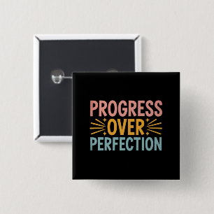 Teacher Progress Over Perfection Back to School  15 Cm Square Badge