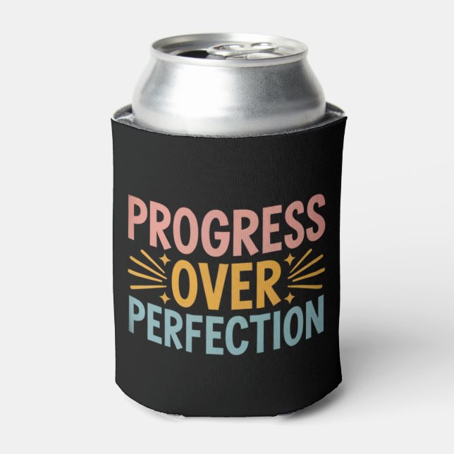 Teacher Progress Over Perfection Back to School  Can Cooler (Can Front)
