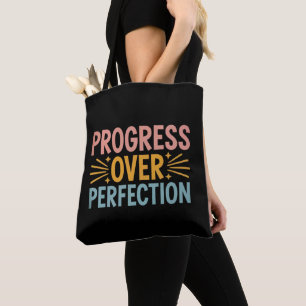 Teacher Progress Over Perfection Back to School Tote Bag