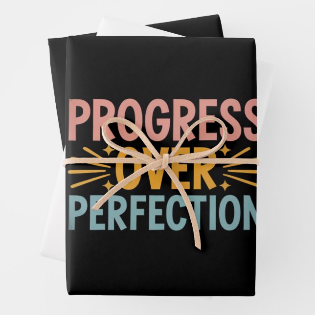 Teacher Progress Over Perfection Back to School  Wrapping Paper Sheet (In situ)