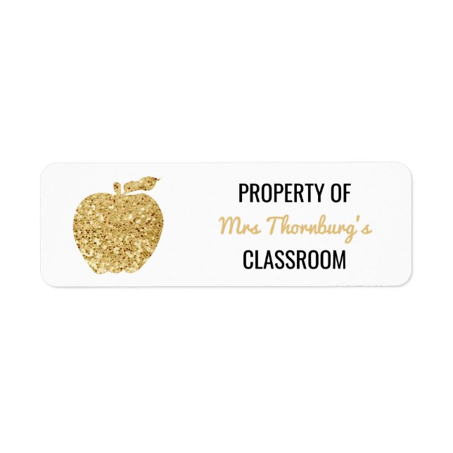 Teacher Property of Classroom Faux Gold Glitter (Front)