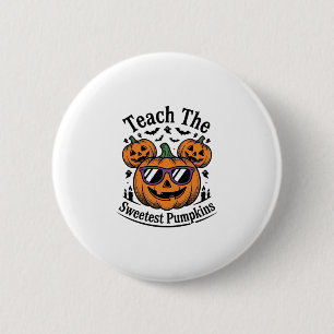 Teacher Pumpkin Shirt Cute Halloween Class Design_ 6 Cm Round Badge