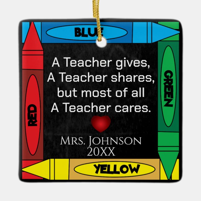 Teacher Quote #4- Personalise Ceramic Ornament (Front)