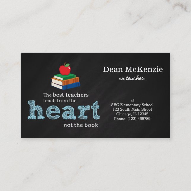 Teacher quote business card (Front)