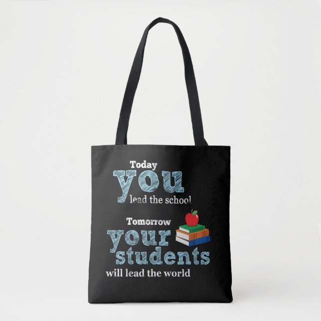 Teacher quote typography tote bag (Front)