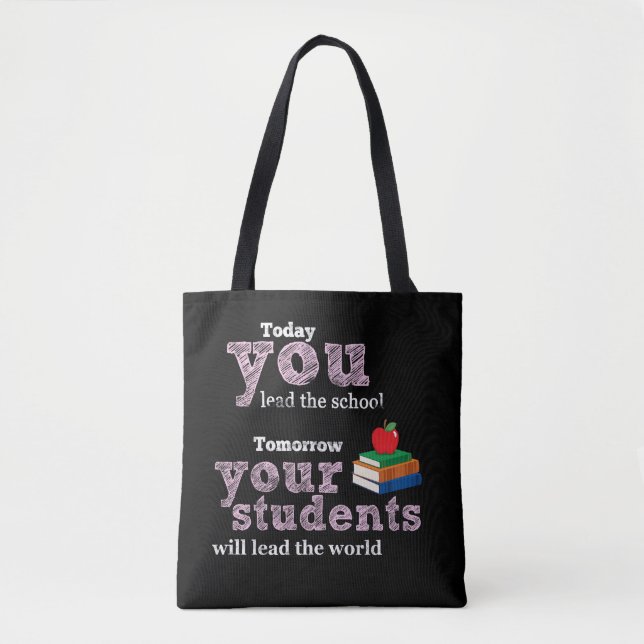 Teacher quote typography tote bag (Front)