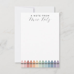 Teacher Rainbow Crayon Card