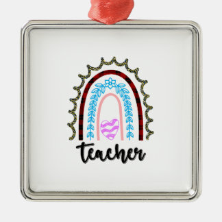 Teacher Rainbow Metal Tree Decoration