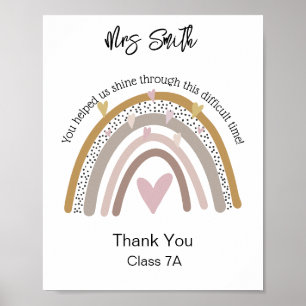 teacher rainbow quote thank yoyu poster