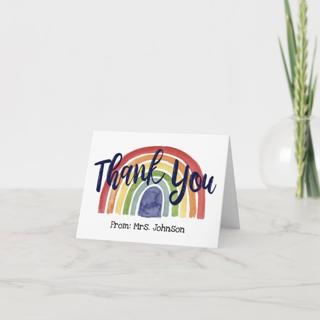 Teacher Rainbow Thank You Card (Front)