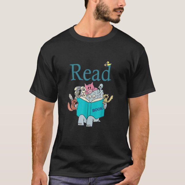 Teacher Read Book Club Piggie Elephant Pigeons T-Shirt (Front)