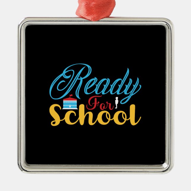 Teacher Ready For School Metal Tree Decoration (Front)