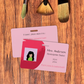 Teacher Red Apple Horizontal Photo ID Badge