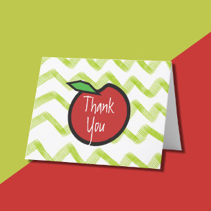 Teacher Red Apple Thank You Card