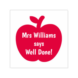 Teacher Red Apple Well Done Encouragement Self-inking Stamp
