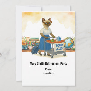 Teacher  retirement 2025 for cat lovers invitation