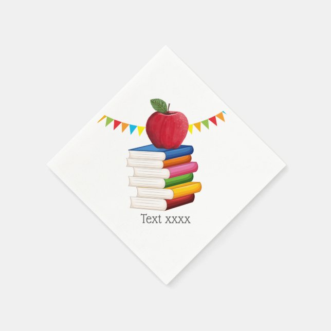 teacher retirement , Apple, teacher retiring Napkin (Corner)