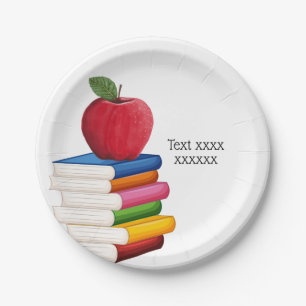 teacher retirement , Apple, teacher retiring Paper Plate