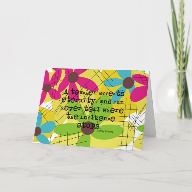 Teacher Retirement Card Henry Adams Quote (Front)