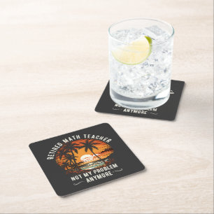 teacher retirement class of 2026 teacher's day square paper coaster