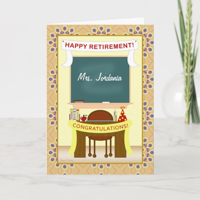 Teacher Retirement Classroom Personalised Card (Front)