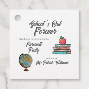 Teacher Retirement Colourful Nostalgic Classic Favour Tags