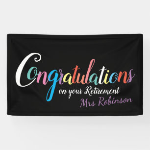 Teacher retirement congratulations banner