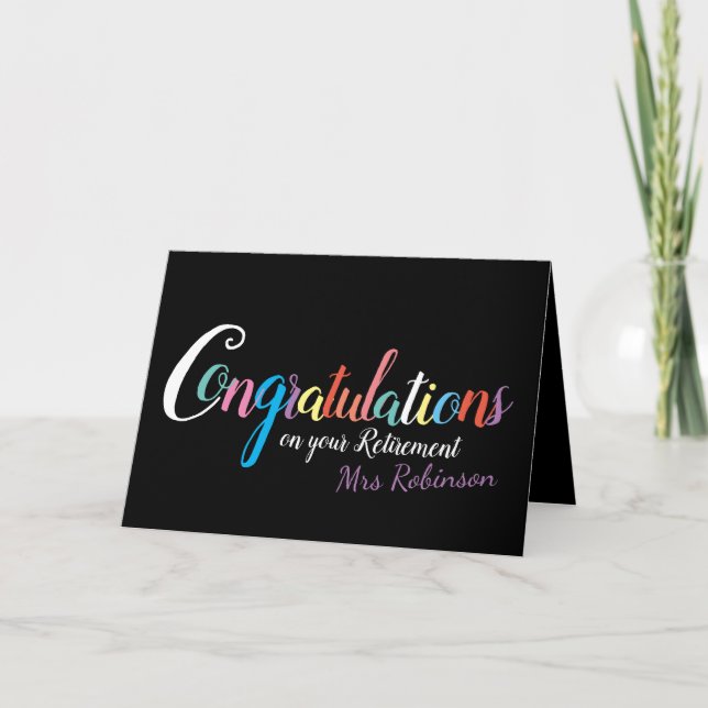 Teacher retirement congratulations card (Front)