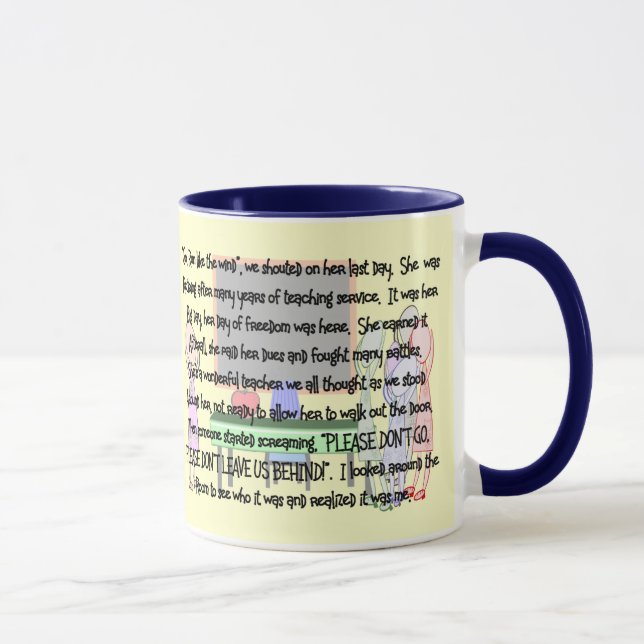 Teacher Retirement "Don't Go" Story Art Gifts Mug (Right)