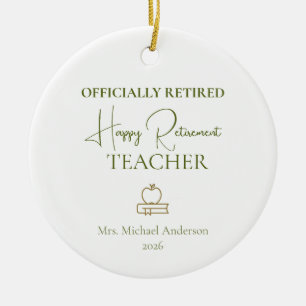 Teacher Retirement Gift Officially Retired Ceramic Tree Decoration