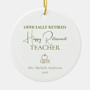 Teacher Retirement Gift Officially Retired Ceramic Tree Decoration