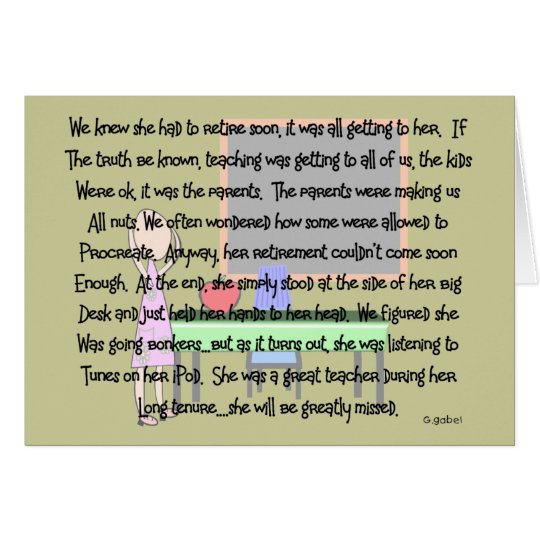 Teacher Retirement "Gone Bonkers" Story Art Gifts Card