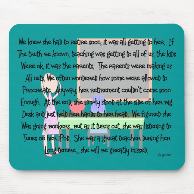 Teacher Retirement "Gone Bonkers" Story Art Gifts Mouse Mat (Front)