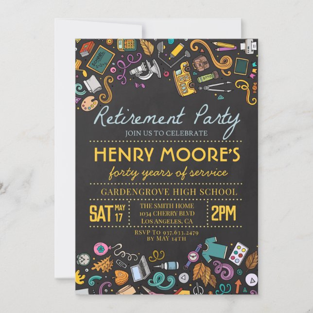 Teacher Retirement Party Invitation (Front)
