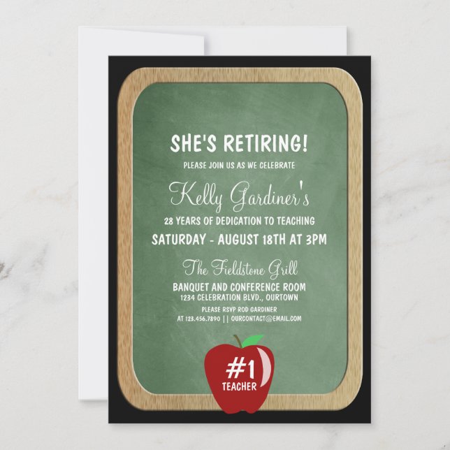 Teacher Retirement Party Invitation (Front)