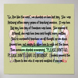 Teacher Retirement Story Art Print "Don't Go!"