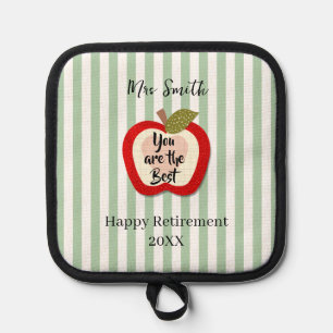 Teacher Retirement Thank You Apple Pot Holder