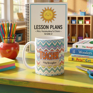 Teacher Retro School Pattern Coffee Mug