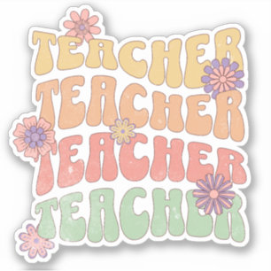 Teacher retro style text design