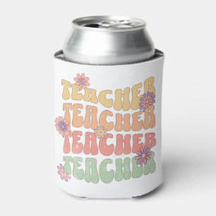 Teacher retro style text design can cooler