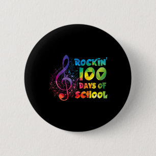 Teacher -rockin 100 Days Of School Music Key  6 Cm Round Badge